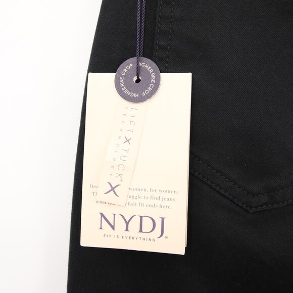 NYDJ Pants Black Capri Lift Tuck High Rise Relaxed Capri Joni Stretchy Size 2P - Picture 11 of 16